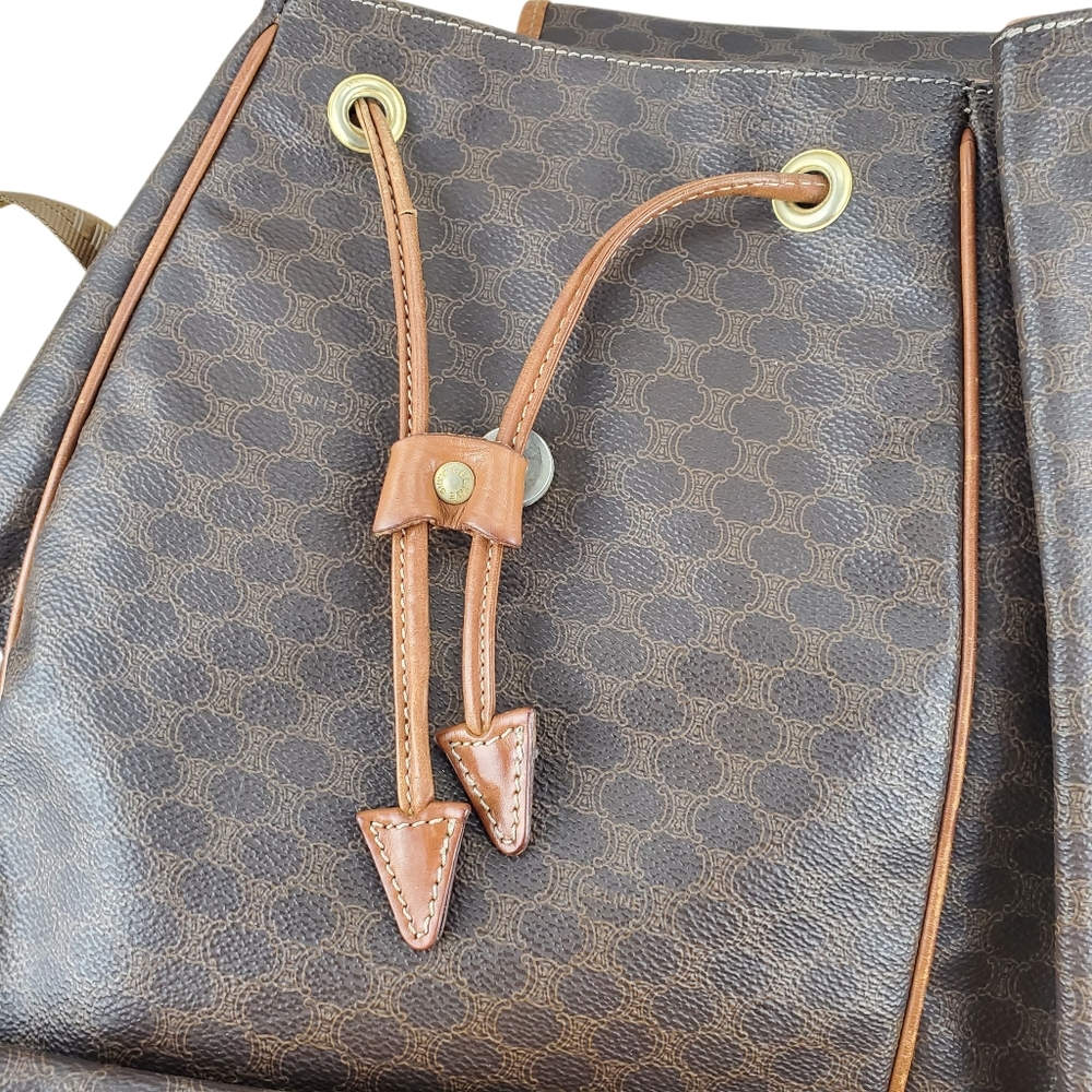 Authentic Celine Macadam Coated Canvas Fabric Strap Medium Backpack - Picture 8 of 16